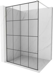 Mexen Kioto zuhanyfal Walk-in 130 x 200 cm, fekete rács 8 mm, csiszolt nikkel - 800-130-101-97-77 (800-130-101-97-77)