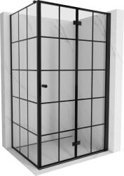 Mexen Mist-F összehajtható jobb zuhanykabin 75 x 90 cm, fekete rács, fekete - 8A6T-075-090-70-77-P (8A6T-075-090-70-77-P)