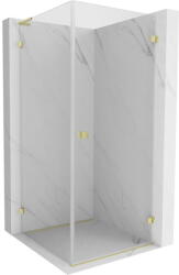 Mexen Lunar-B L jobbos nyíló zuhanykabin 100 x 100 cm, átlátszó, arany kefés - 832L-100-100-55-00-P (832L-100-100-55-00-P)