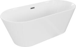 Mexen Flavia szabadon álló kád 150 x 75 cm, fehér, gun metal túlfolyó - 54031507500-95 (54031507500-95)