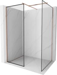 Mexen Kioto zuhanyfal Walk-in 160 x 120 cm, fekete keret, csiszolt réz - 800-160-202-65-70-120 (800-160-202-65-70-120)