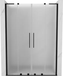 Mexen Velar L Duo tolóajtós zuhanyajtó 140 cm, homályos, fekete - 871-140-003-32-70 (871-140-003-32-70)