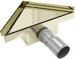 Mexen Flat-T M13 háromszög alakú padlóösszefolyó, 20 x 20 cm, arany színű - 1510320 (1510320)