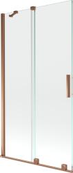 Mexen Velar 2-szárnyú, toló kádparaván 100 x 150 cm, átlátszó, rózsaarany - 896-100-000-01-60 (896-100-000-01-60)
