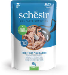 Schesir 6x85g Schesir Complete Nutrition Filet tonhal & szardínia aszpikban nedves macskatáp - zooplus - 4 590 Ft