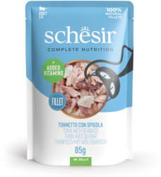 Schesir 6x85g Schesir Complete Nutrition Filet tonhal & farkassügér aszpikban nedves macskatáp