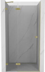 Mexen Lunar zuhanyajtó balra nyíló 85 cm, átlátszó, arany kefe - 834-085-000-55-00-L (834-085-000-55-00-L)