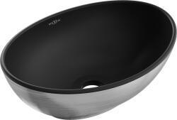 Mexen Elza, fekete matt/ezüst mintás, 40 x 33 cm-es pultra szerelhető mosdó - 21014023 (21014023)