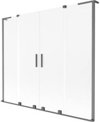 Mexen Velar L Duo kétpaneles, 200 x 150 cm-es, tolóajtós zuhanyfal, matt, kefélt gun metal szürke - 896-200-003-32-66 (896-200-003-32-66)