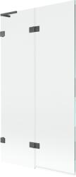 Mexen Lunar L balosfal jobb oldali 2-szárnyas 100 x 150 cm, átlátszó, szálcsiszolt pisztolyszürke - 897L-100-100-66-00-L (897L-100-100-66-00-L)
