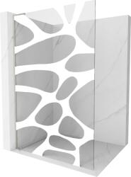 Mexen Kioto L Walk-in zuhanyfal 110 x 200 cm, fehér hullám, szálcsiszolt nikkel - 800-110-103-97-97 (800-110-103-97-97)