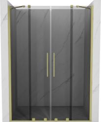 Mexen Velar Duo tolóajtós zuhanykabin 160 cm, grafit, arany kefélt - 871-160-000-42-55 (871-160-000-42-55)