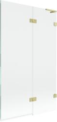 Mexen Lunar L kádparaván 2-szárnyú jobb 110 x 150 cm, átlátszó, arany kefélt - 897L-110-100-55-00-P (897L-110-100-55-00-P)