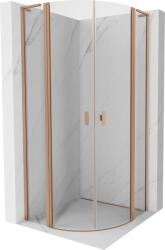 Mexen Mist L félköríves, nyíló zuhanykabin 80 x 80 cm, átlátszó, csiszolt réz - 8A32L-080-080-65-00 (8A32L-080-080-65-00)