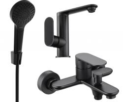 Mexen Milo R05 fürdőkád szett, fekete - 713053R05-70 (713053R05-70)