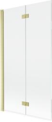 Mexen Mist 2-szárnyú bal oldali kádparaván 100 x 150 cm, átlátszó, arany szálcsiszolt - 8A9-100-002-55-00-L (8A9-100-002-55-00-L)