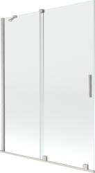 Mexen Velar kétszárnyú, 130 x 150 cm méretű, átlátszó, szálcsiszolt nikkel kádparaván - 896-130-000-01-97 (896-130-000-01-97)