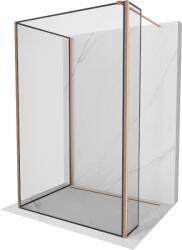 Mexen Kioto zuhanyfal Walk-in 110 x 70 x 40 cm, fekete keret, csiszolt réz - 800-110-070-221-65-70-040 (800-110-070-221-65-70-040)