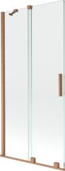 Mexen Velar 2-szárnyas tolózuhanyfal, 95 x 150 cm, átlátszó, selyemfényű réz - 896-095-000-01-65 (896-095-000-01-65)