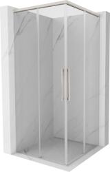 Mexen Rox Duo tolóajtós zuhanykabin 90 x 90 cm, átlátszó, szálcsiszolt nikkel - 8C2D-090-090-97-00 (8C2D-090-090-97-00)