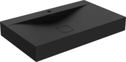 Mexen Poli konglomerátum pultra szerelhető mosdó 1/O 80 x 48 cm, fekete - 23028071 (23028071)