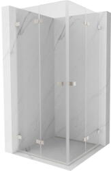 Mexen Lunar-F Duo összecsukható zuhanykabin 80 x 80 cm, átlátszó, szálcsiszolt nikkel - 836-080L-080P-97-00 (836-080L-080P-97-00)