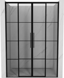 Mexen Rox Duo tolózuhanyajtó 160 cm, fekete rács, fekete - 8C2-160-002-70-77 (8C2-160-002-70-77)