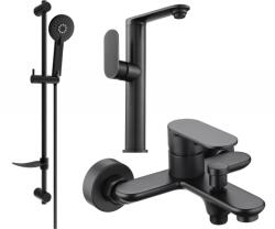 Mexen Milo DF40 kádcsaptelep készlet, fekete - 713153DF40-70 (713153DF40-70)