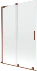 Mexen Velar L fürdőkád paraván, 2-szárnyú tolóajtós, 120 x 150 cm, átlátszó, rózsaarany - 896-120-003-01-60 (896-120-003-01-60)
