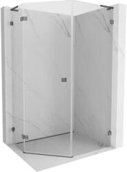 Mexen Lunar L ötszögletű nyíló balos zuhanykabin 80x90 cm, átlátszó, gun szürke csiszolt - 831L-080L-090P-66-00-L (831L-080L-090P-66-00-L)