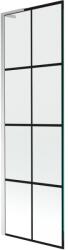 Mexen Next L fürdőkád paraván 1-szárnyú 60 x 150 cm, fekete rácsos, krómozott - 895-060-000-03-77-01 (895-060-000-03-77-01)