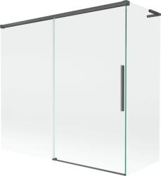 Mexen Rox L kétajtós, tolóajtós kádparaván 170 + 75 x 150 cm, átlátszó, gun gray kefeve - 8C9L-170-075-66-00 (8C9L-170-075-66-00)