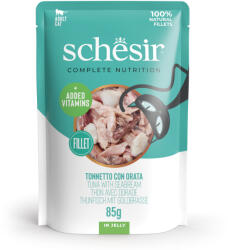 Schesir 24x85g Schesir Complete Nutrition Filet tonhal & aranydurbincs aszpikban nedves macskatáp