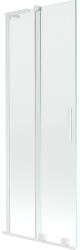 Mexen Velar L fürdőkád-partíció, 2-szárnyú tolóajtós 75 x 150 cm, átlátszó, fehér - 896-075-003-01-20 (896-075-003-01-20)