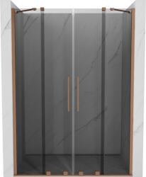 Mexen Velar Duo toló zuhanyajtó 140 cm, grafit, kefe hatású réz - 871-140-000-42-65 (871-140-000-42-65)
