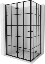 Mexen Mist-F Duo összecsukható zuhanykabin bal 120 x 110 cm, fekete rács, fekete - 8A6-120L-110P-70-77 (8A6-120L-110P-70-77)
