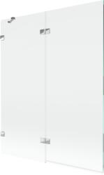 Mexen Lunar, 2-szárnyú bal oldali fürdőkád paraván 140 x 150 cm, átlátszó, króm - 897-140-100-01-00-L (897-140-100-01-00-L)