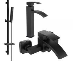 Mexen Libra DQ77 fürdőkád készlet, fekete - 745113DQ77-70 (745113DQ77-70)