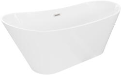 Mexen Dora szabadon álló kád 170 x 75 cm, fehér, szálcsiszolt nikkel túlfolyóval - 52071707500-97 (52071707500-97)