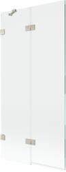 Mexen Lunar kétszárnyú kádparaván bal 90 x 150 cm, átlátszó, kefélt nikkel - 897-090-100-97-00-L (897-090-100-97-00-L)