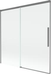 Mexen Rox fürdőkád paraván 2-részes tolóajtós 160 x 150 cm, átlátszó, gun metal - 8C9-160-001-95-00 (8C9-160-001-95-00)