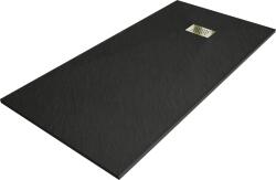 Mexen Hugo téglalap alakú SMC zuhanytálca 180 x 90 cm, fekete, arany takarólap - 42709018-G (42709018-G)