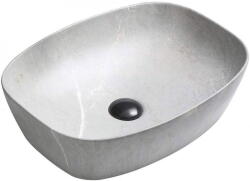 Mexen Editta pultra helyezhető mosdókagyló 49 x 37 cm, szürke kő - 21384962 (21384962)