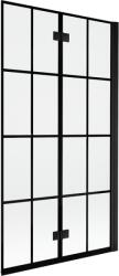 Mexen Mist kétszárnyú, jobb oldali zuhanyparaván, 100 x 150 cm, fekete rács, fekete - 8A9-100-002-70-77-P (8A9-100-002-70-77-P)