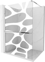 Mexen Kioto+ zuhanyfal polccal Walk-in 120 x 200 cm, fehér hullám, króm - 800-120-121-01-97 (800-120-121-01-97)