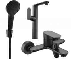 Mexen Milo R05 fürdőkád készlet, fekete - 713153R05-70 (713153R05-70)