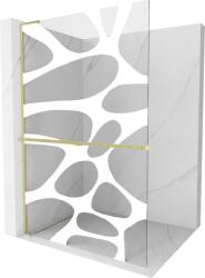 Mexen Kioto+ L zuhanyfal polccal Walk-in 70 x 200 cm, fehér hullám, arany kefe - 800-070-123-55-97 (800-070-123-55-97)