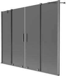 Mexen Velar Kétszárnyú, kétszárnyú, tolóajtós zuhanyfal 180 x 150 cm, grafit, kefe gun szürke - 896-180-000-42-66 (896-180-000-42-66)