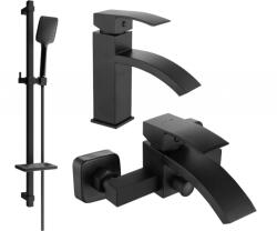 Mexen Libra DQ62 fürdőkád szett, fekete - 745103DQ62-70 (745103DQ62-70)