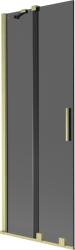 Mexen Velar 2-szárnyú tolóajtós kádparaván 75 x 150 cm, grafit, arany kefélt - 896-075-000-41-55 (896-075-000-41-55)